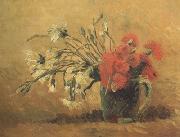 Vincent Van Gogh Vase with Red and White Carnations on Yellow Background (nn04) Sweden oil painting reproduction